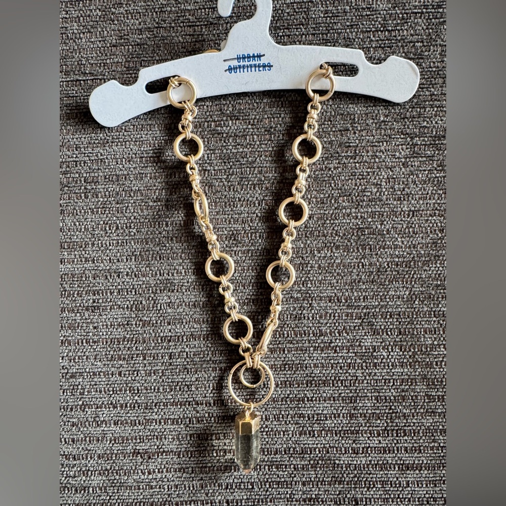 New Urban Outfitters Gold Pendant Chain Circle Necklace Chunky Fashion Jewelry